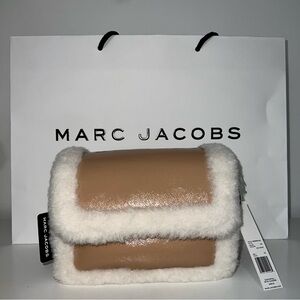 MARC JACOBS Lambskin Shearling The Mini Pillow Bag Iced Coffee